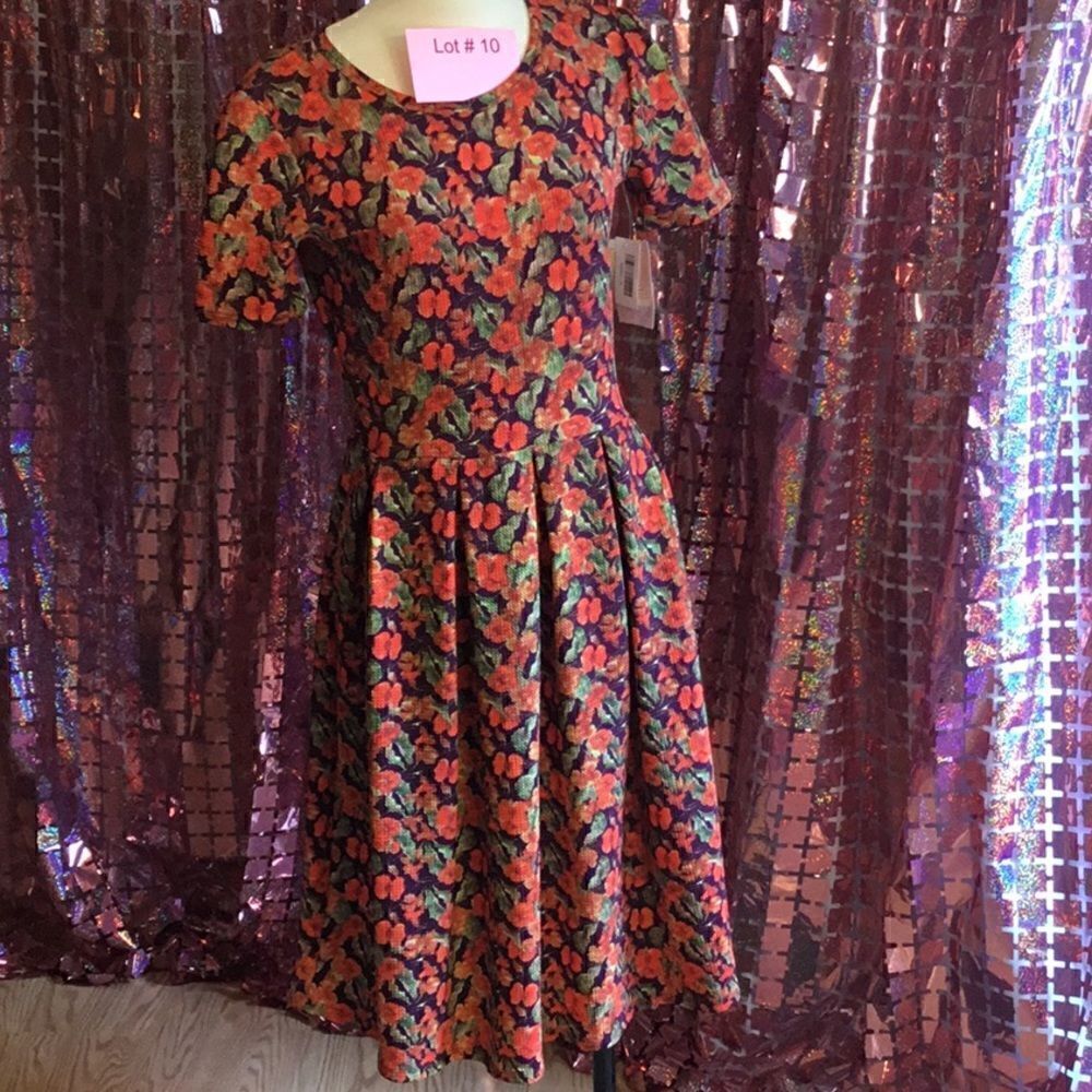 NWT LULAROE AMELIA dress in medium in deep fall like colors